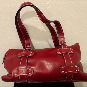 Elegant Red Leather Handbag